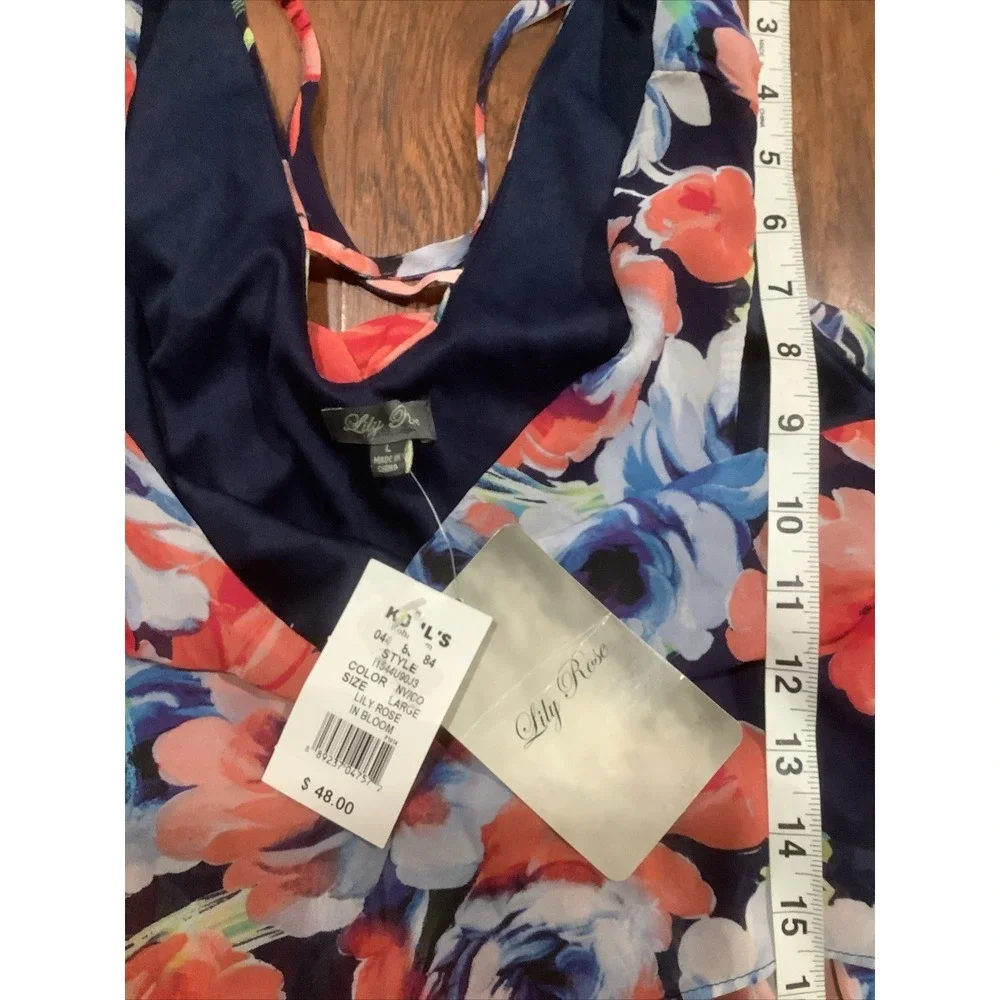 Lily Rose In Bloom Women's Dress Size Large Tear Upper Front